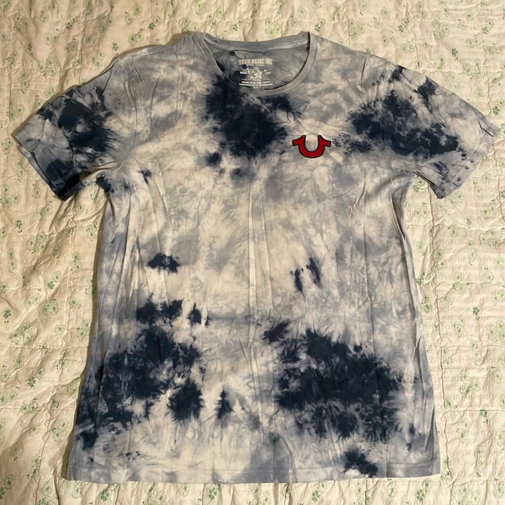 True Religion Men’s acid wash Buddha graphic Tee